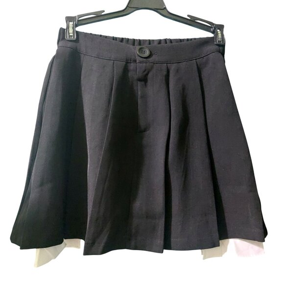 NWT Commense 2pc Black Cropped Blazer & Pleated Mini Skirt W/ White ~ Small - Picture 3 of 10